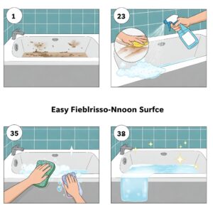  Illustration demonstrating the easy cleaning process of a typical fiberglass bathtub surface.