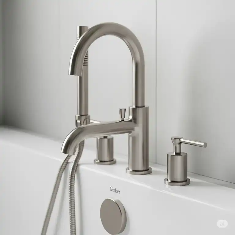 Elegant Gerber bathtub faucet, a sleek addition to any bathroom, offering reliable performance and modern design.