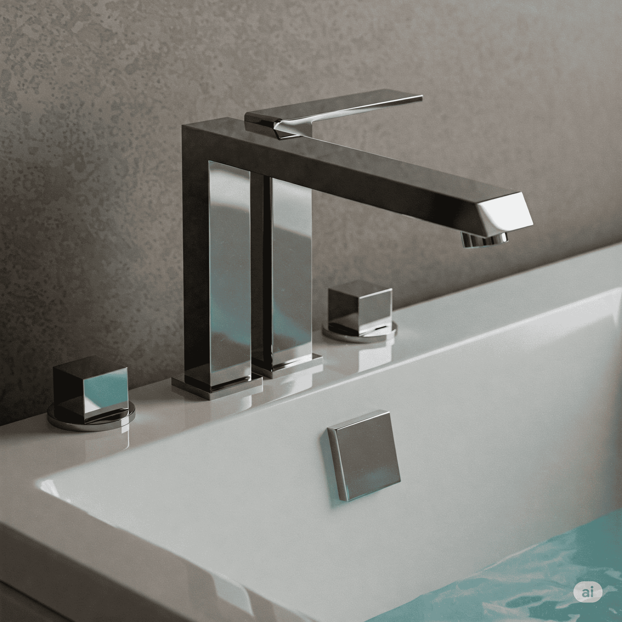 Modern chrome jacuzzi bathtub faucet with sleek design.