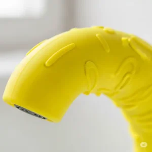 Close-up of a soft, durable silicone bathtub faucet cover, emphasizing its protective and gentle material for children.
