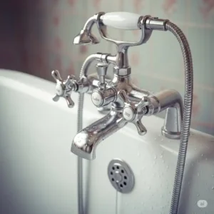 Classic vintage bathtub faucets featuring distinctive cross handles for an authentic look.
