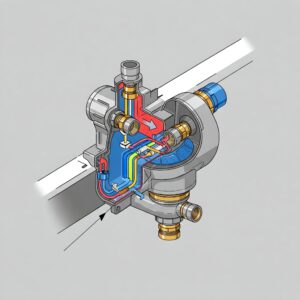 "Illustration of a suction fitting, a key component in whirlpool bathtub parts' circulation system."