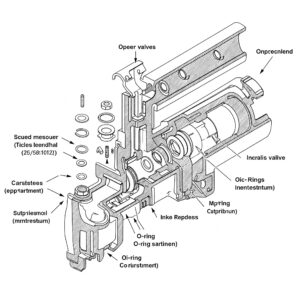 Detailed cross-section of a bathtub faucet valve, identifying key internal bathtub faucet replacement parts like washers and O-rings.