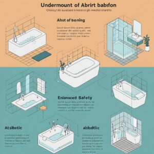 Infographic highlighting the key advantages of choosing an undermount bathtub.