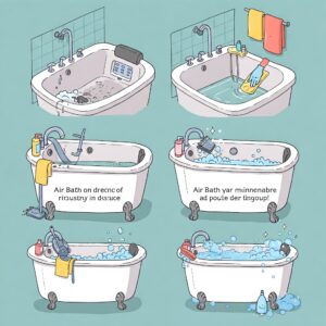 Air bath bathtubs: Demonstrating proper cleaning and maintenance.