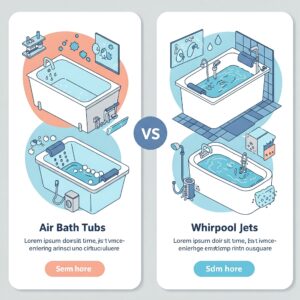 Air bath bathtubs versus whirlpool bathtubs: A comparative illustration.