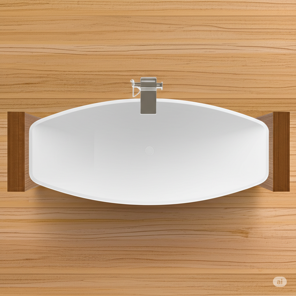 Sleek and modern hammock bathtub design with clean lines and a minimalist aesthetic.