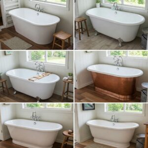 Various small bathtub styles and designs perfect for a tiny home bathtub living.