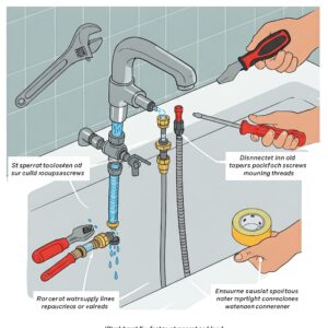 Essential tools needed for bathtub faucet replacement parts, suggesting the process of using these parts.