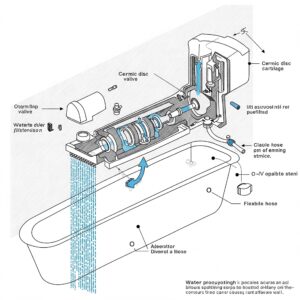 "Elegant waterfall bathtub faucet enhancing a luxurious bathroom interior design."