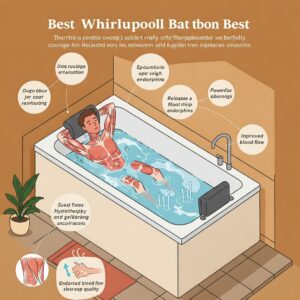 "Illustration showcasing the health benefits of using the best whirlpool bathtub for relaxation and muscle relief."