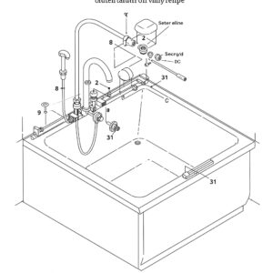 "Diagram illustrating the installation process for whirlpool bathtub faucets."