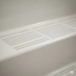 Close-up illustration of non-slip surface on bathtub steps for enhanced safety.