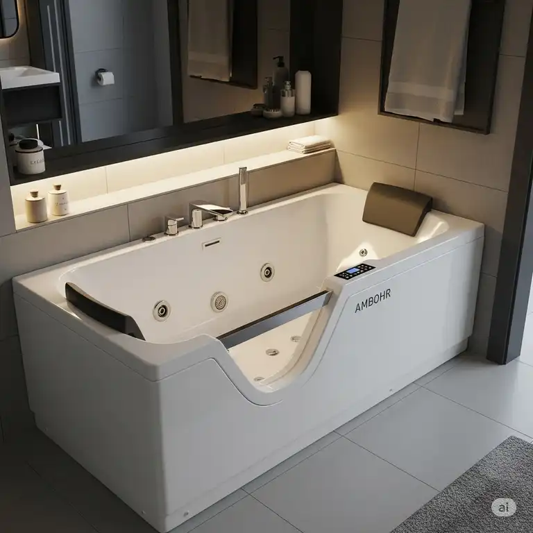 Ambohr electric bathtub with a sleek modern design, perfect for a relaxing and therapeutic soak.
