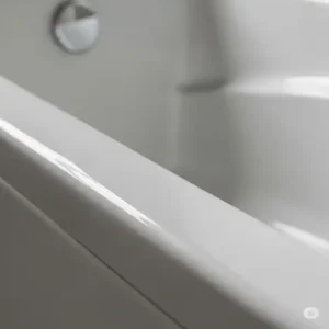 Close-up view of the smooth, durable acrylic finish of a Jetta bathtub, showcasing its quality.