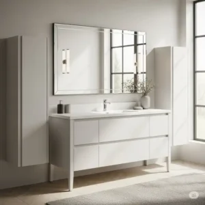 Beautiful freestanding 72-inch bathroom vanity with a clean design, adding a focal point to any large bathroom.