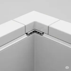 "Detailed view of the waterproof seal and secure corner joint on a newly installed 3 piece bathtub surround, emphasizing durability."