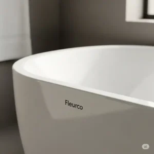 Image subtly featuring the Fleurco brand alongside high-quality Fleurco bathtubs, representing the brand's commitment to design, innovation, and lasting durability in bathroom fixtures.
