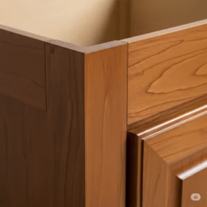 A close-up of the high-quality wood and durable finishes used in the construction of RTA bathroom vanity cabinets.