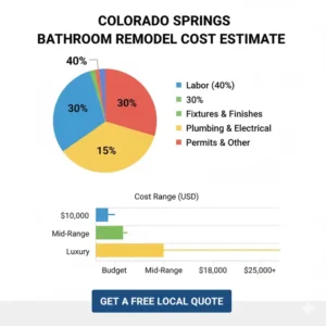 Chart detailing the typical cost breakdown for a full bathroom remodel colorado springs.