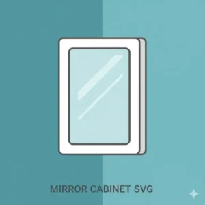 Rectangular bathroom svgs of a mirror and wall-mounted cabinet for storage ideas.