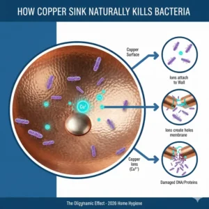 Visual guide of the anti-bacterial copper bathroom sink pros and cons 2026 regarding the natural aging and patina process