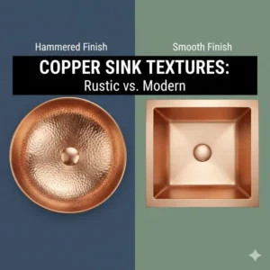 Comparing smooth and hammered surfaces of an anti-bacterial copper bathroom sink pros and cons 2026 design options