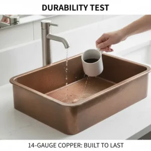 A durability demonstration of the heavy-duty anti-bacterial copper bathroom sink pros and cons 2026 for home use
