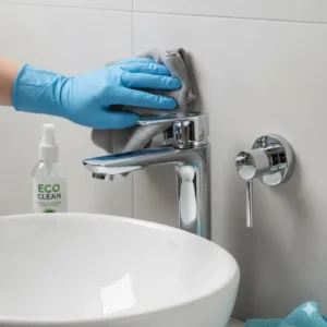 Tips for easy cleaning and maintenance of a shiny chrome wall mounted faucet bathroom to keep it spotless.