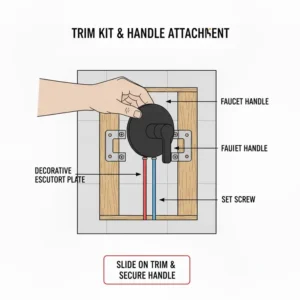 Installing the decorative trim kit and handle following the minimalist wall mounted faucet installation guide 2026.