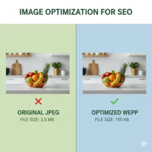 Chart showing file size optimization for the best sustainable recycled glass vessel sinks 2026 images to improve page speed.