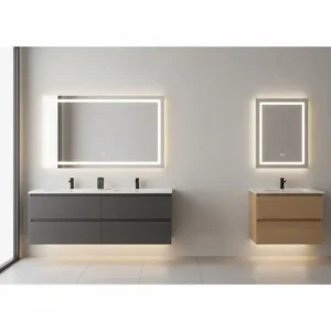 Comparison of a large double sink smart bathroom vanity with built-in charging station reviews 2026 for couples.