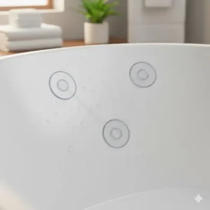 Strong non-slip suction cups featured on the best waterproof memory foam bath pillow with drying bag 2026.