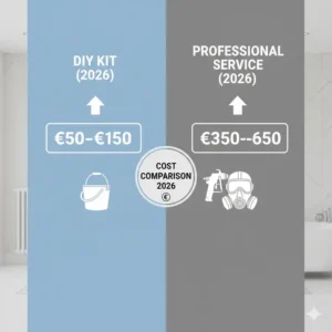 A pricing table breakdown for a DIY bathtub resurfacing kit vs professional cost 2026 in the current market.