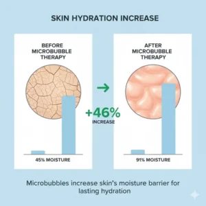 Skin moisture level chart demonstrating what is a microbubble therapy bathtub and benefits 2026 for hydration.