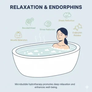 A person relaxing in water to show what is a microbubble therapy bathtub and benefits 2026 for mental wellness.