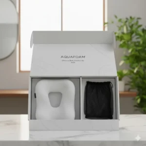 The complete premium packaging set for the best waterproof memory foam bath pillow with drying bag 2026.