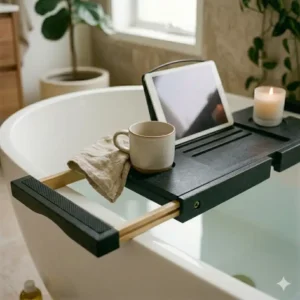 Telescopic arms for universal fit in floating non-slip bathtub tray designs 2026.