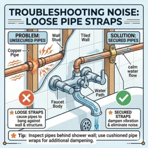 Securing loose wall pipes as a key step in troubleshooting bathtub faucet noise and vibration 2026.