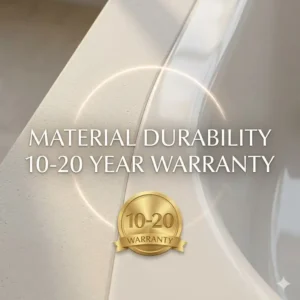 A close-up of premium finishes demonstrating the long-term protection mentioned in the luxury bathtub brands analysis and warranty 2026.