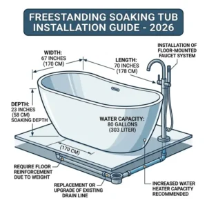 Comparison of water heating and long-term utility cost of installing a large soaking tub vs standard tub 2026.