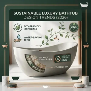 Sustainable design trends and water-saving features explored in our luxury bathtub brands analysis and warranty 2026.