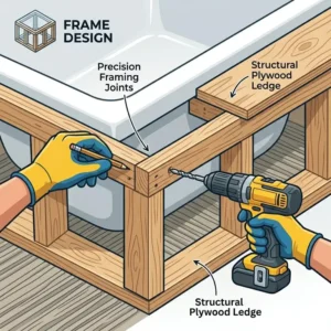 Close-up of precision stone fabrication and edge polishing required for drop-in vs undermount bathtub installation complexity 2026 high-end finishes.
