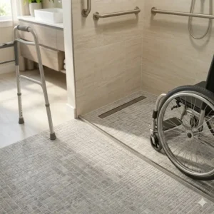 A zero-threshold entry design which is a key factor in the cost of converting tub to walk-in shower for seniors 2026.