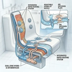 The ergonomic contoured seat provided in the best ADA compliant walk-in tub with fast drain technology 2026.